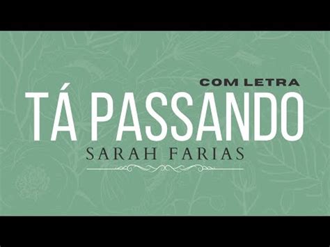 Tá Passando Sarah Farias LETRA YouTube