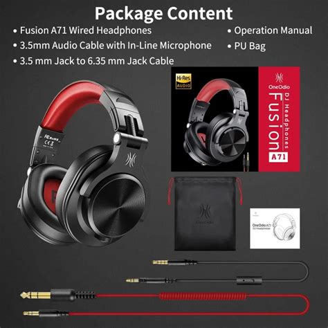 OneOdio Fusion A71 Hi-Res Headphones - Studio Recording, Wired ...