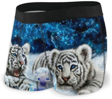 Snow Leopard Boxer Briefs For Men Stretch Underwear No Ride Up Boxer