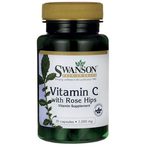 Swanson Vitamin C With Rose Hips 1 000 Mg 30 Caps