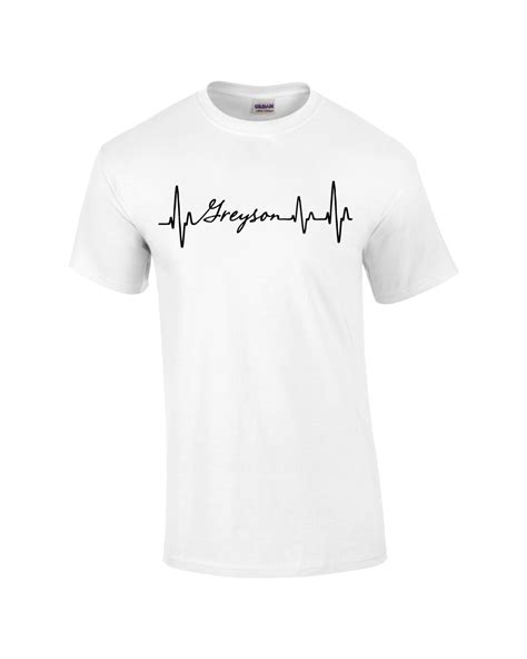 Any Name Ekg Heart Beat T Shirt By Stickydesignsjax On Etsy