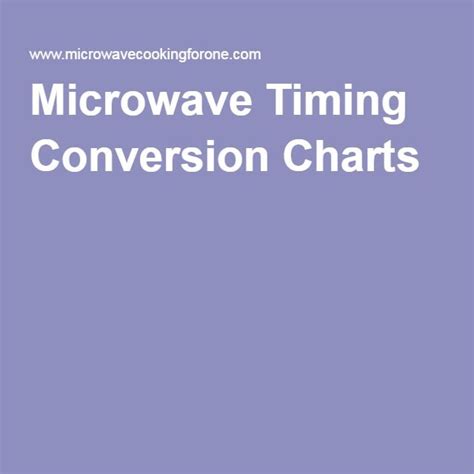 Microwave Timing Conversion Charts Microwave Cooking Microwave