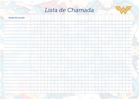 Planner Professor Mulher Maravilha Lista De Chamada Fazendo A Nossa