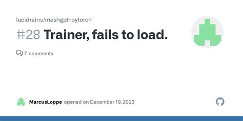 Trainer Fails To Load Issue Lucidrains Meshgpt Pytorch Github
