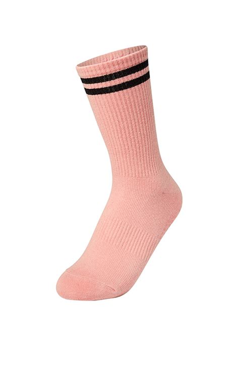 Non Slip Line Crew Sockspeach Coral Peach Coral Xe1102h Xexymix