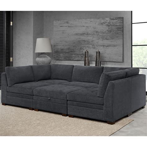 Thomasville Tisdale Dark Grey 6 Piece Modular Fabric Sofa Costco Uk