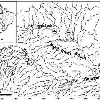 Map of the Negro River basin and study area: Rio Negro Lodge and ...