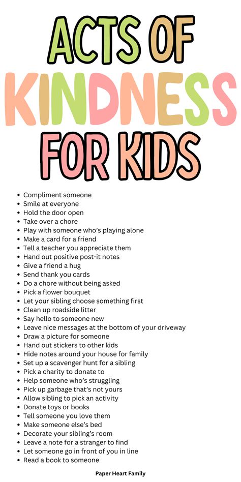 50 Acts Of Kindness For Kids With Fun Bingo Game
