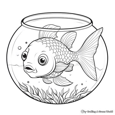 Fish Bowl Coloring Pages Free Printable