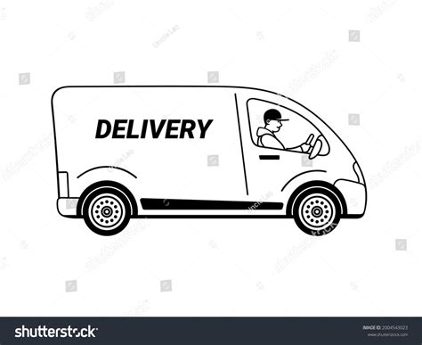 Delivery Truck Clipart Black And White