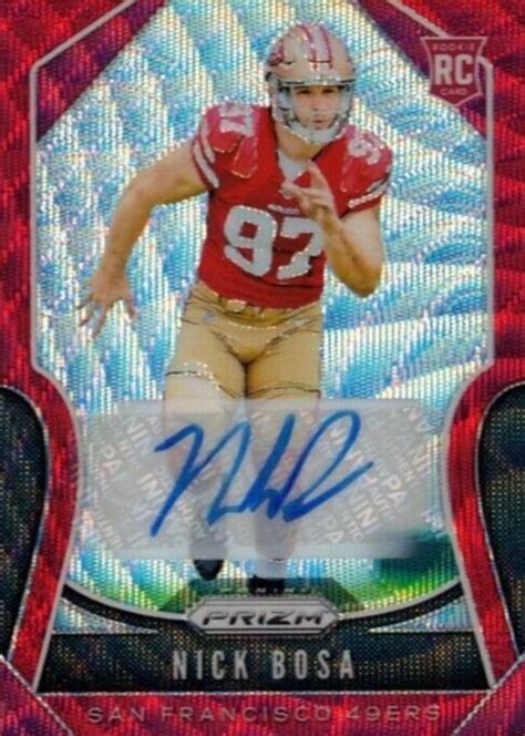 Nick Bosa 2019 Prizm 311 Rookie Autographs Red Wave 149 Psa 10