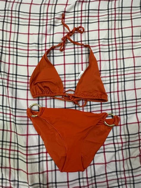H M Orange Bikini Swim Suit Two Piece Women S Fashion Swimwear Bikinis Swimsuits On Carousell