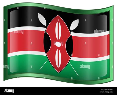 Kenya Flag Icon Isolated On White Background Stock Photo Alamy