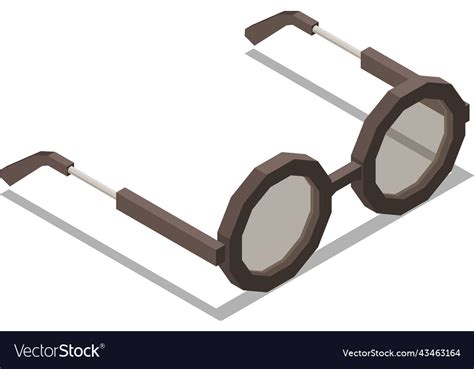 Round Eyeglasses Isometric Composition Royalty Free Vector