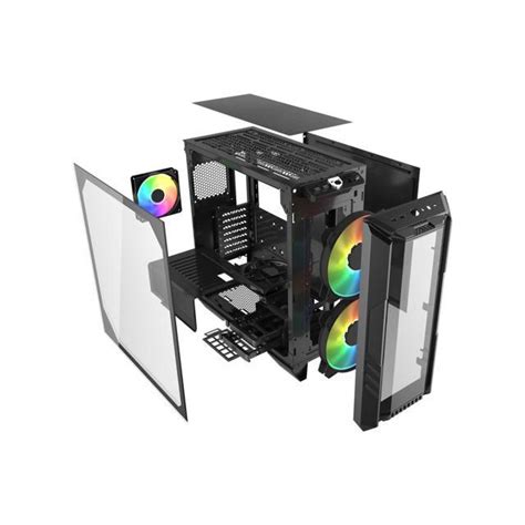 COOLER MASTER HAF 500 ARGB (Black) Mid Tower Tempered Glass Gaming Case ...