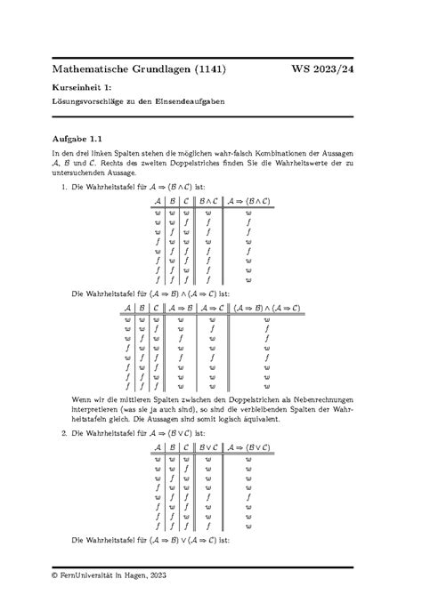 EA1 Musterlösung WS 2023 24 Mathematische Grundlagen 1141 WS 2023