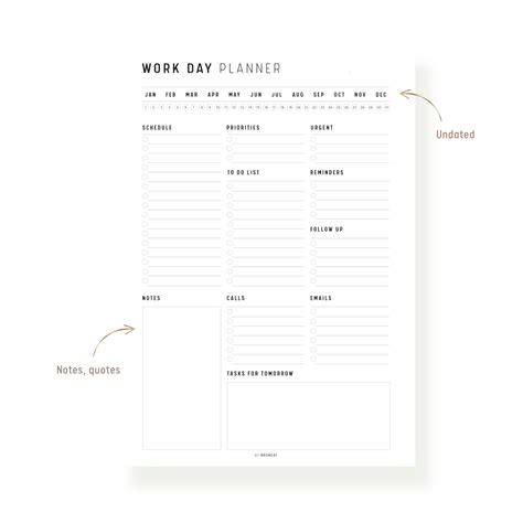 Work Day Planner Printable – mrsneat