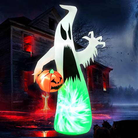 The Holiday Aisle® 6 Halloween Inflatable Scary Ghost Decor W Built In Lights And Pumpkin Wayfair