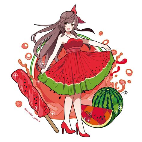 Pin By Raikerian On Anime Watermelon Cartoon Watermelon Art Watermelon Drawing