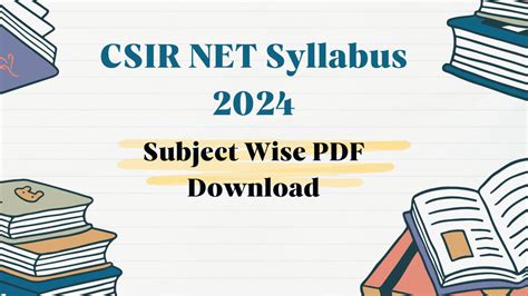 CSIR NET Syllabus 2024 And New Exam Pattern Subject Wise