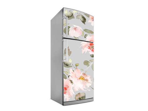 Flower Decal Fridge Floral Wall Fridge Stickers Peel And Etsy