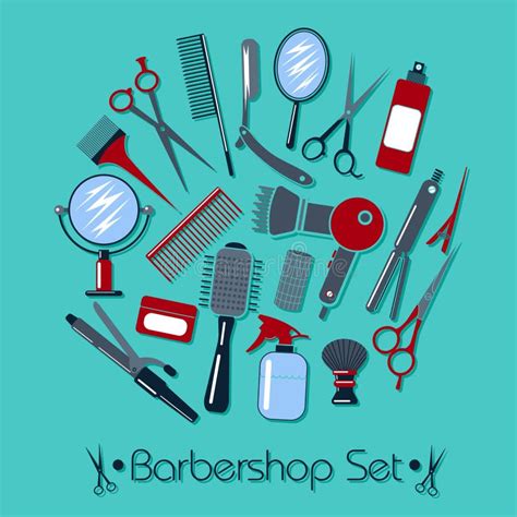 Barber And Hairdresser Tools Set Stock Vector Illustration Of Dryer