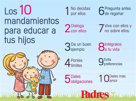 10 Mandamientos Para Educar A Tus Hijos Taller Para Padres Consejos Para Padres Aprendizaje