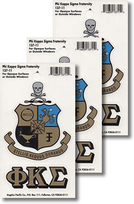 Phi Kappa Sigma Fraternity Crest Decals