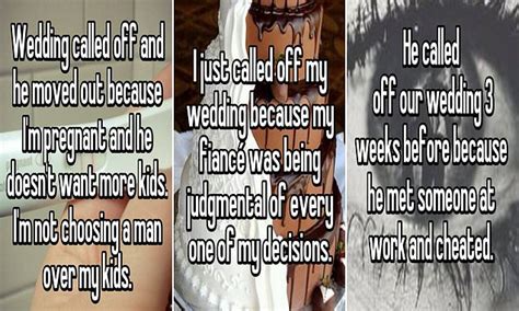 Shocking Reasons Why People Cancelled Their Own Weddings Daily Mail