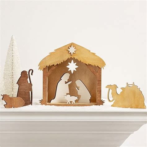 Wood nativity scene 7 pc - 889092766564