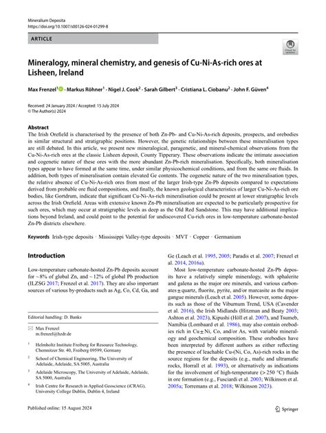 Pdf Mineralogy Mineral Chemistry And Genesis Of Cu Ni As Rich Ores