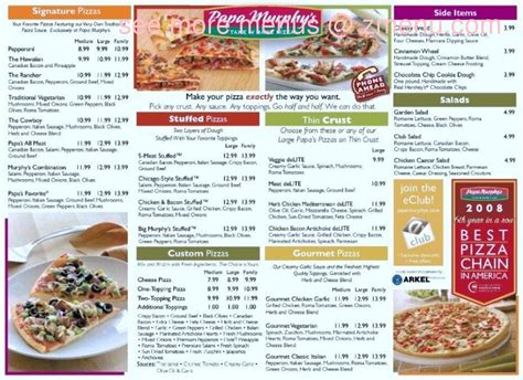 Online Menu of Papa Murphys Restaurant, Cottonwood, Arizona, 86326 - Zmenu