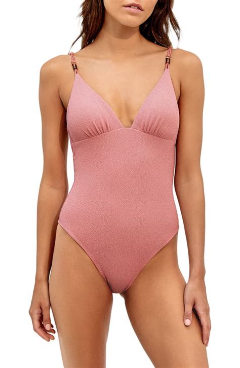 Vix Swimwear Firenze Claire Flora One Piece Swimsuit In Rose Modesens