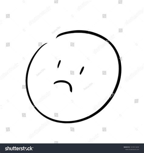 Hand Drawn Sad Face Line Emoticon Stock Illustration 1410513233 ...