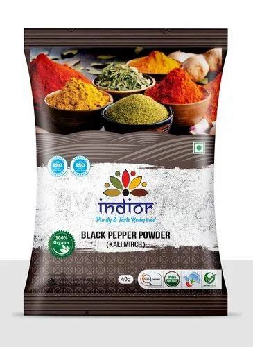 Indior Organic Black Pepper Powder Packaging Type Packet Packaging