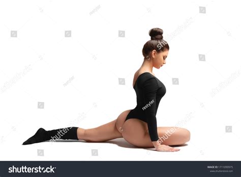 Beautiful Sexy Athletic Brunette Girl Lying Stock Photo 1711090975 Shutterstock