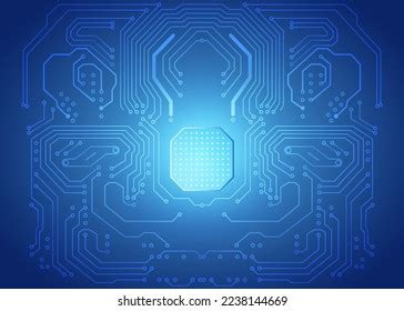 Blue Computer Chip Vector Illustration Stock Vector (Royalty Free ...