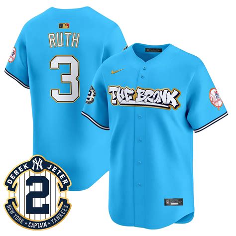 Mens Babe Ruth New York Yankees The Bronx Graffiti Gold Trim Vapor Premier Limited Light Blue