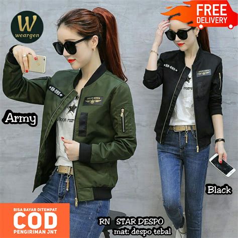 Jual Rn Star Jaket Bomber Wanita Premium Spesial Promo Jaket Bomber