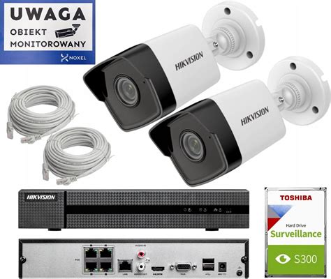 Zestaw Do Monitoringu HIKVISION MONITORING CYFROWY 2 KAMERY IP POE 4MP