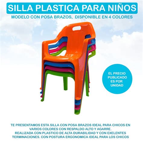 Silla De Plastico Para Ni Os Con Posa Brazos Toy Feliz En