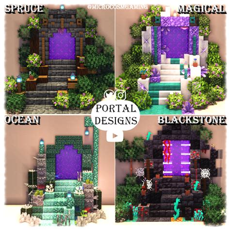 Nether Portal Designs Minecraft Designs Minecraft Tutorial