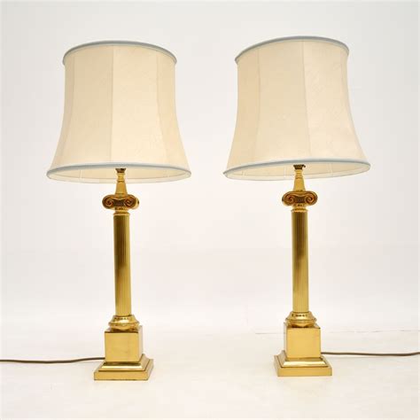 Pair of Large Vintage Brass Table Lamps - Retrospective Interiors ...