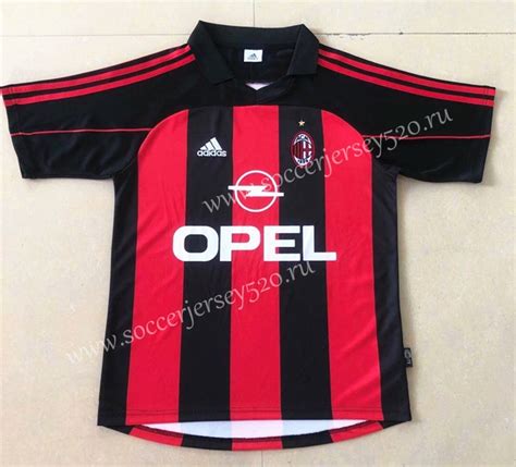 Retro Version 2000 2002 AC Milan Home Red Black Thailand Soccer Jersey