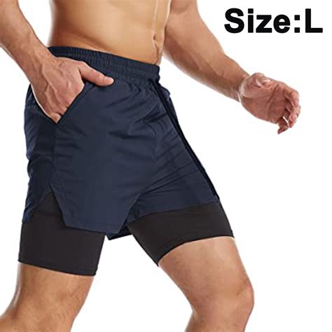 1 Pcs Mens 2 In 1 Workout Running Shorts Lightweight Gym Yoga Training Boxing Sports Short