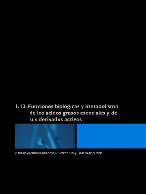 Pdf Funciones Biol Gicas Y Metabolismo De Los Cidos Grasos