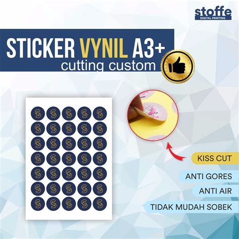 Jual Cetak Sticker Label Vinyl A3 Stiker Label Kemasan Sticker