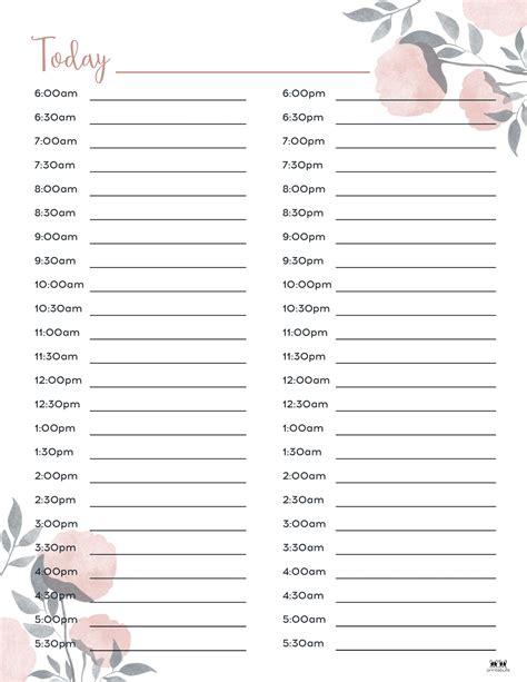 Hourly Planners 20 FREE Printables Printabulls