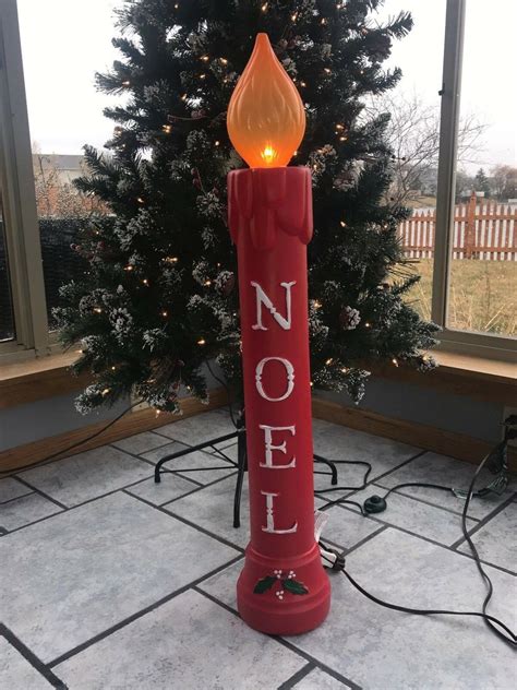 New 38 Christmas NOEL Candle Lighted Blow Mold Yard Indoor Decoration