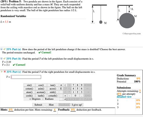 Solved Problem Two Pendula Are Shown In The Figu Chegg